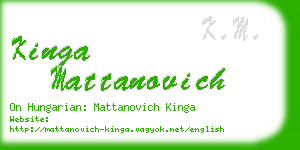 kinga mattanovich business card